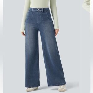 Halara Flex™ High Waisted Tummy
Control Wide Leg Casual Jeans with Pockets